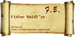 Fidler Balázs névjegykártya